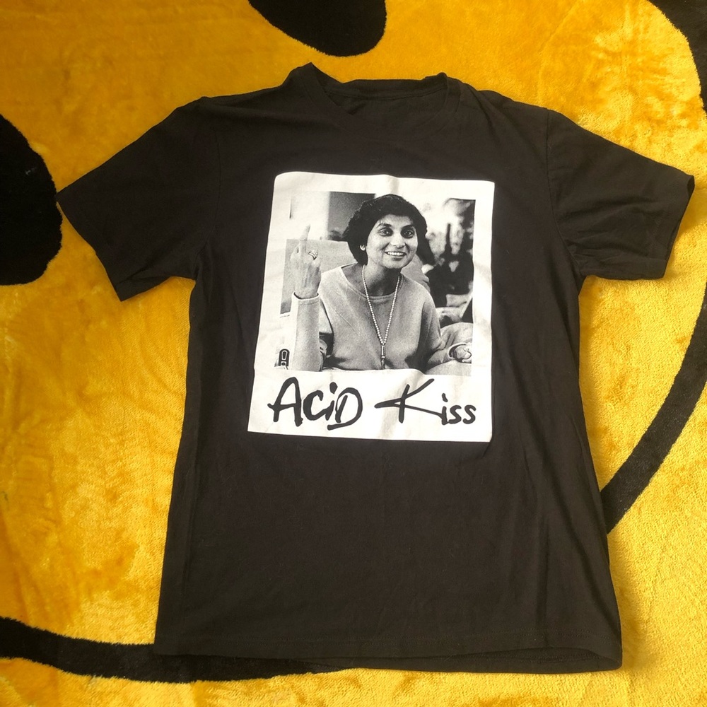 Black Acid Kiss soft cotton T-Shirt